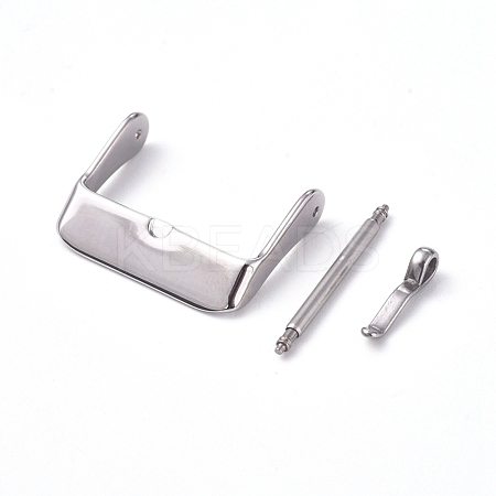 316L Stainless Steel Watch Band Clasps STAS-WH0016-01B-P-1