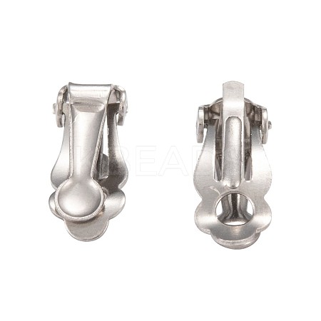 Tarnish Resistant 304 Stainless Steel Clip-On Earrings Findings STAS-Q185-01-1