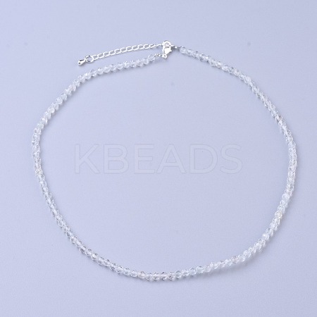 Natural White Topaz Beaded Necklaces NJEW-K114-B-A09-1