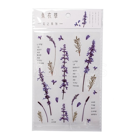 Flower Pattern Waterproof Self Adhesive Hot Stamping Stickers DIY-I063-07-1
