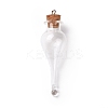 Teardrop Glass Cork Bottle Big Pendants LS-AJEW-A041-01A-2