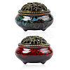 2Pcs 2 Colors Ceramic Incense Burners Holder DJEW-GF0001-78-6