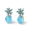 Flower Alloy Enamel & Resin Stud Earrings for Women EJEW-K282-04P-1