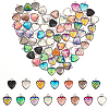 CHGCRAFT 60Pcs 15 Colors Scaled Heart Resin Pendants CRES-CA0001-20-1