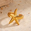 304 Stainless Steel Open Cuff Rings for Women LS-RJEW-K303-04G-1