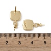 Brass with Shell Stud Earring Findings KK-G497-33G-3