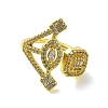 Brass with Cubic Zirconia Rings RJEW-B057-04G-01-2