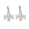 Brass Micro Pave Cubic Zirconia Pendants KK-T070-79P-1