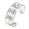 Non-Tarnish 304 Stainless Steel Wide Hollow Bowknot Open Cuff Bangles BJEW-Q348-04P-03-1