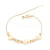 Adjustable Brass Beaded Slider Bracelets for Women BJEW-T022-19G-6