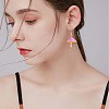 Enamel Mushroom Dangle Stud Earrings JE987D-5