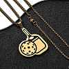 201 Stainless Steel Pickleball Paddle Pendant Box Chain Necklaces for Women Men NJEW-H050-02G-1