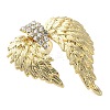 Wing Alloy Rhinestone Adjustable Rings for Women RJEW-K277-04G-2