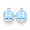 Platinum Plated Alloy Enamel Charms ENAM-S118-04H-P-1