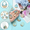 16Pcs 8 Styles Transparent Resin & White Wood Pendants RESI-FS0001-82-2