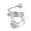 Non-Tarnish 304 Stainless Steel Wire Wrap Spiral Cuff Rings for Women RJEW-G315-08B-P-2