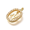Brass Micro Pave Cubic Zirconia Pendants ZIRC-P123-01G-N01-2