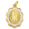 Brass Pendants with Shell and Jump Ring KK-D534-03G-02-1