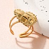 304 Stainless Steel Open Cuff Rings for Women STAS-Z108-05G-03-3
