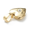 Brass Micro Pave Clear Cubic Zirconia Locket Pendants X-KK-P199-13G-4