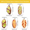 30Pcs 5 Styles Resin Imitation Food Pendants FIND-CJ0002-49-2