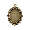 Oval Antique Bronze Color Zinc Alloy Pendant Settings for Cabochon & Rhinestone X-PALLOY-A15257-AB-LF-1