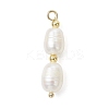 3Pcs 3 Styles Natural Pearl Rice Pendants PALLOY-JF04739-3