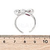 Brass Micro Pave Cubic Zirconia Cuff Rings for Women RJEW-A062-01P-4