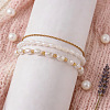 3Pcs 3 Styles Elegant Imitation Pearl Rice Beaded Stretch Bracelet Sets JW5778-1-1