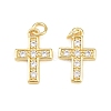 Brass Micro Pave Cubic Zirconia Pendants KK-C162-091G-1