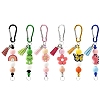 Silicone & Faux Suede Tassel Pendant Decoration HJEW-YW00100-01-2