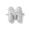 Brass Micro Pave Cubic Zirconia Letter Links KK-I717-04M-P-1