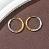 304 Stainless Steel Two Tone Hoop Earrings EJEW-P313-02C-G-1