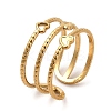 Ion Plating(IP) 304 Stainless Steel Open Cuff Ring for Women RJEW-Z015-07G-2