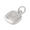 Rack Plating Brass Micro Pave CLear Cubic Zirconia Charms KK-E110-14P-F-2