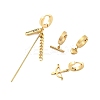 Ion Plating(IP) 304 Stainless Steel Dangle Hoop Earrings for Women EJEW-A114-04G-1