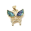 Brass Micro Pave Clear Cubic Zirconia Pendants CU-CBAF50C-02A-G-1