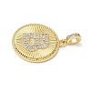 Brass Micro Pave Clear Cubic Zirconia Pendants KK-L253-17G-B-2