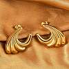 304 Stainless Steel Sea Wave Stud Earrings EJEW-M073-07G-02-1