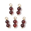 Natural Amber Round Pendants PALLOY-JF04989-1