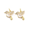Rack Plating Brass Micro Pave Clear Cubic Zirconia Pendants KK-C063-12G-1