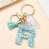 Resin & Acrylic & Faux Suede Tassel Keychain KEYC-YW00117-18-1