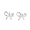 Bowknot CCB Plastic Stud Earrings for Women EJEW-Q382-07P-1