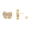 Cubic Zirconia Bowknot Stud Earrings EJEW-N011-66-3