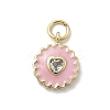 Brass Micro Pave Cubic Zirconia Pendants KK-A278-09G-04-1