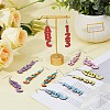 6 Sets 6 Colors Wood Dangle Earrings with Iron Pins EJEW-FI0003-27-5