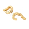 Brass Micro Pave Clear Cubic Zirconia Fold Over Clasps KK-U056-10G-2