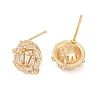 Brass Micro Pave Cubic Zirconia Stud Earring Findings KK-Z094-12G-2
