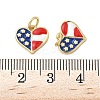 Independence Day Brass Enamel Charms KK-C110-01G-3