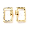 Brass Micro Pave Cubic Zirconia Screw Carabiner Lock Charms KK-M206-12G-01-3